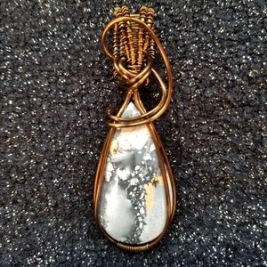 Maligano Jasper Wire Wrapped Pendant necklace